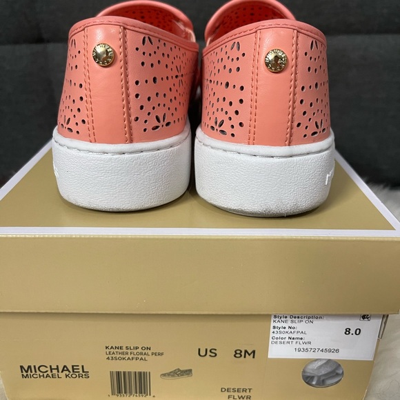 Pink Leather Floral Slip Ons - Picture 4 of 4